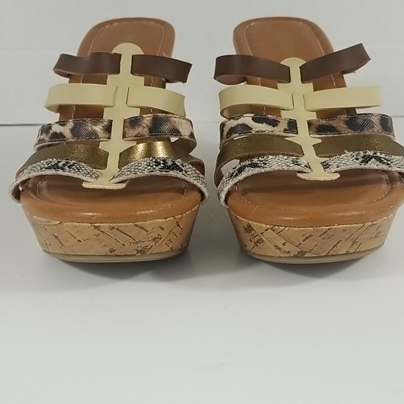 LANE BRYANT ANIMAL PRINT STRAPPY WEDGE SIZE 9W - Picture 4 of 9